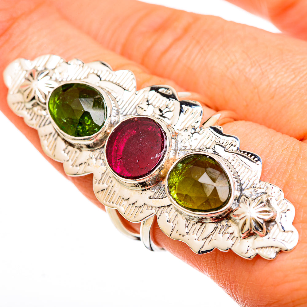 Watermelon Tourmaline Rings handcrafted by Anasilvercos - RING100719