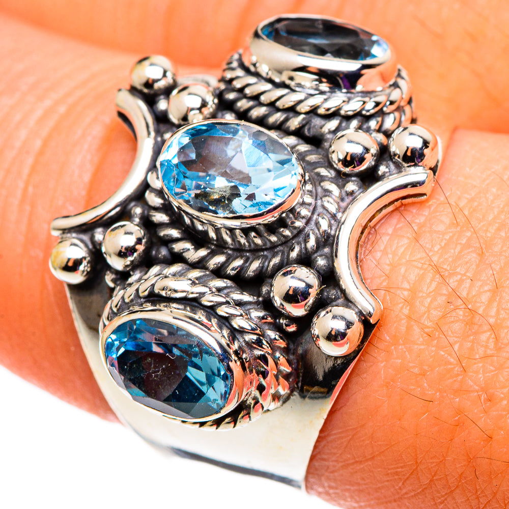 Blue Topaz Rings handcrafted by Anasilvercos - RING100725