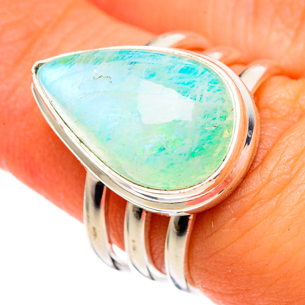Green Moonstone Rings handcrafted by Anasilvercos - RING100727