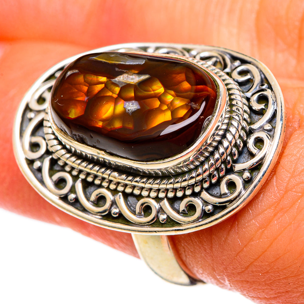 Mexican Fire Agate Rings handcrafted by Anasilvercos - RING100730