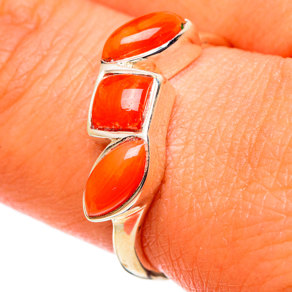 Mediterranean Red Coral Rings handcrafted by Anasilvercos - RING100737