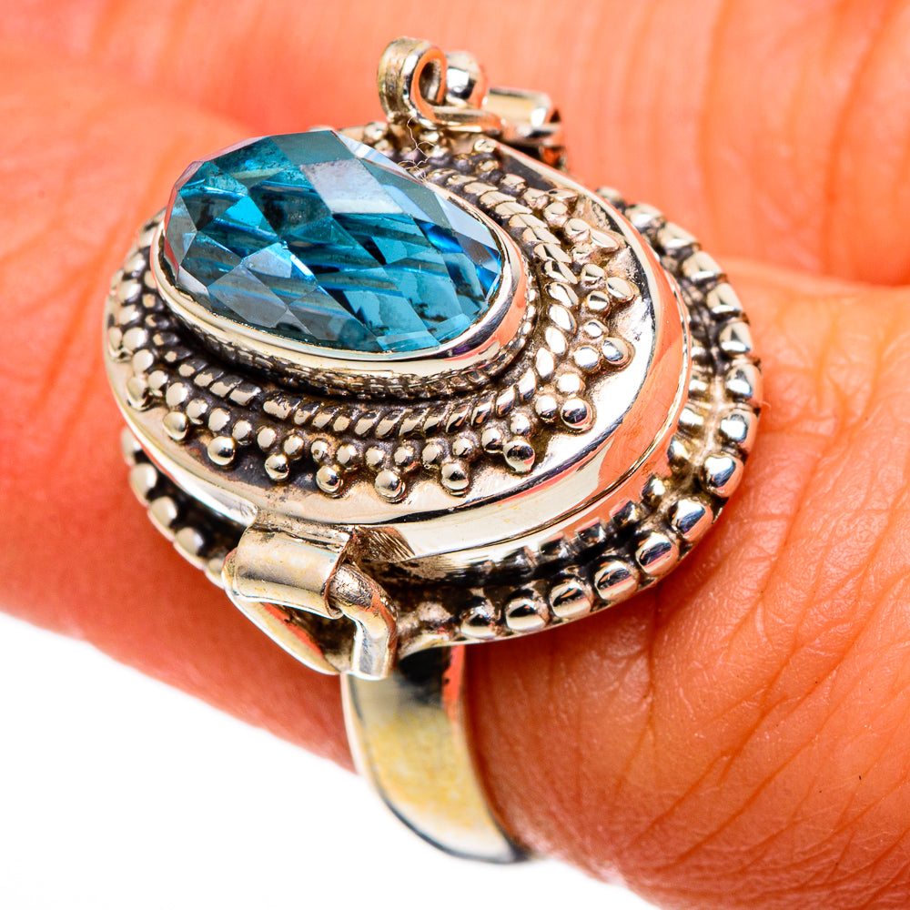 Swiss Blue Topaz Rings handcrafted by Anasilvercos - RING100748