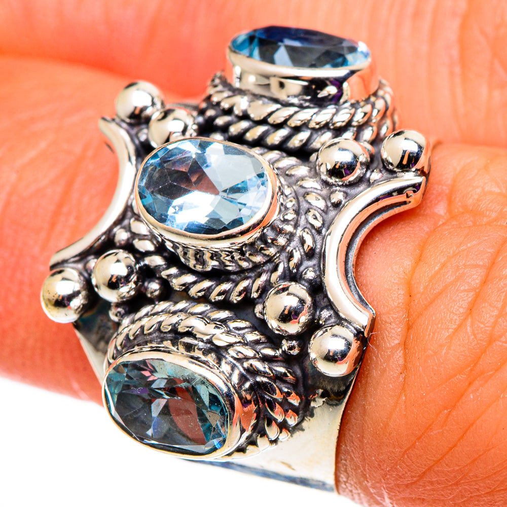 Blue Topaz Rings handcrafted by Anasilvercos - RING100750