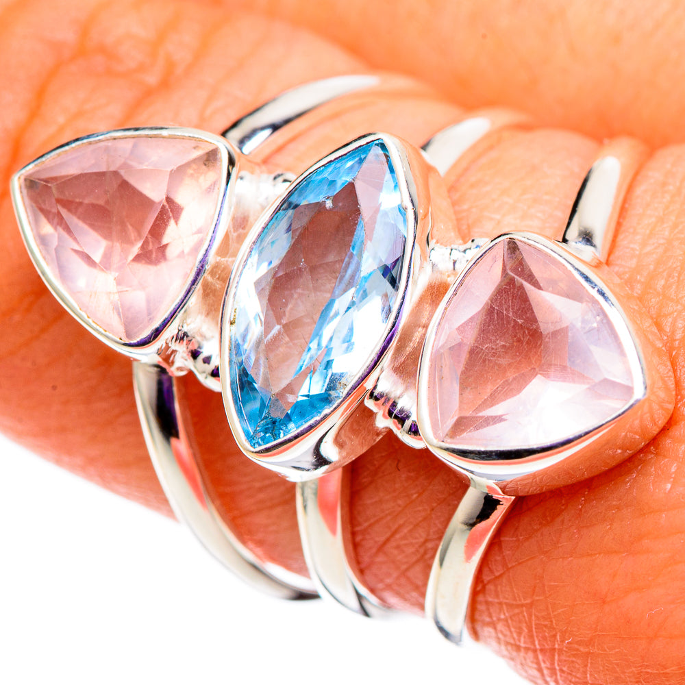 Rose Quartz Rings handcrafted by Anasilvercos - RING100767