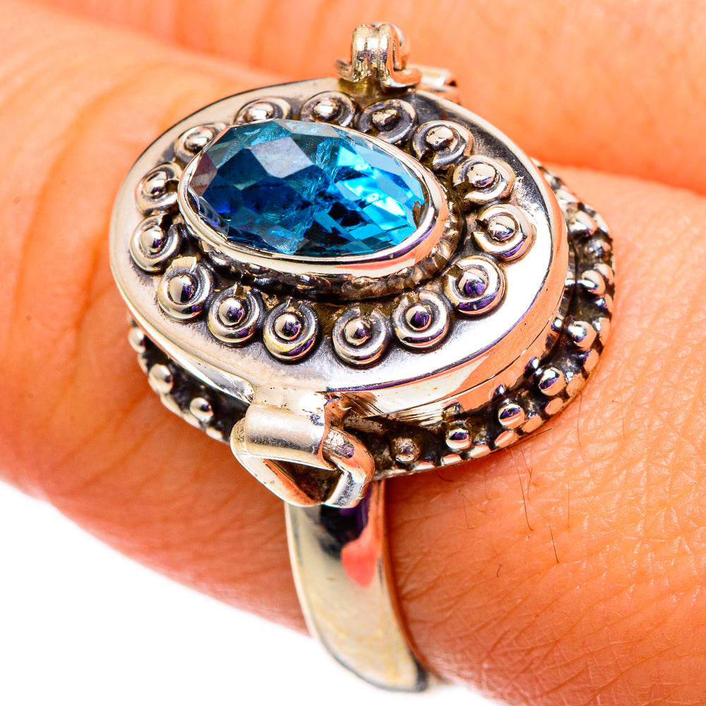 Swiss Blue Topaz Rings handcrafted by Anasilvercos - RING100770
