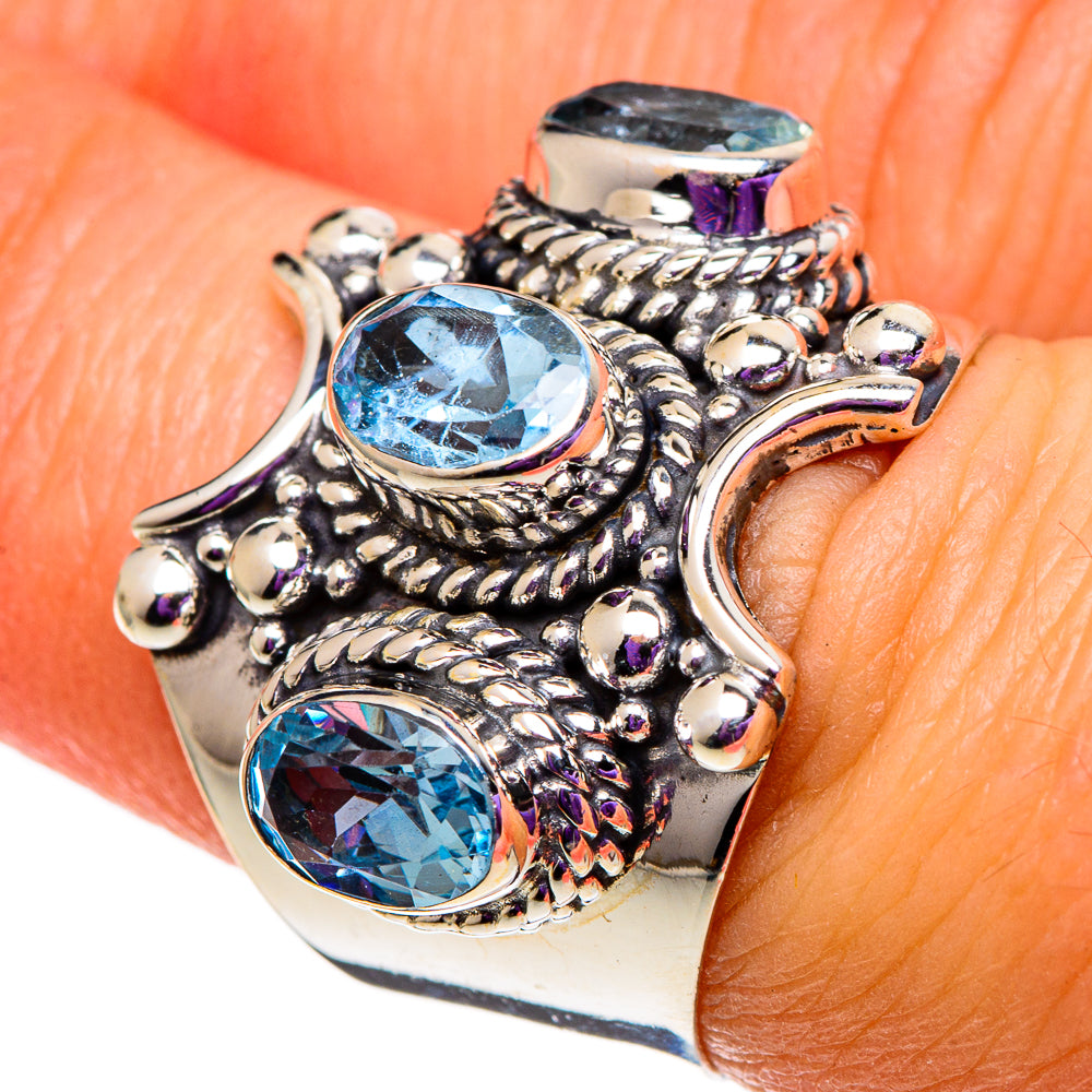 Blue Topaz Rings handcrafted by Anasilvercos - RING100794