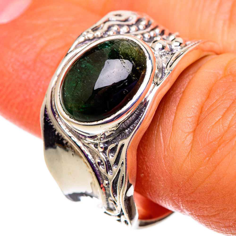 Green Tourmaline Rings handcrafted by Anasilvercos - RING100798