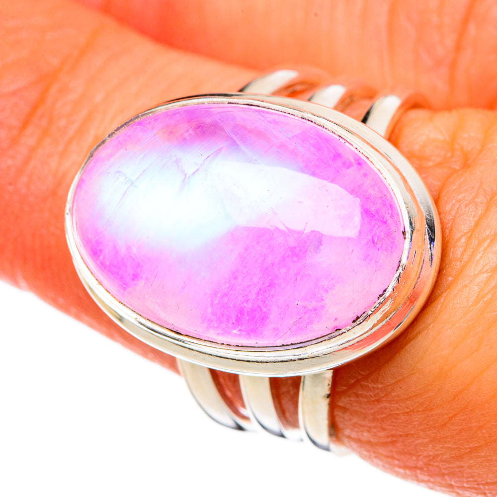 Pink Moonstone Rings handcrafted by Anasilvercos - RING100800