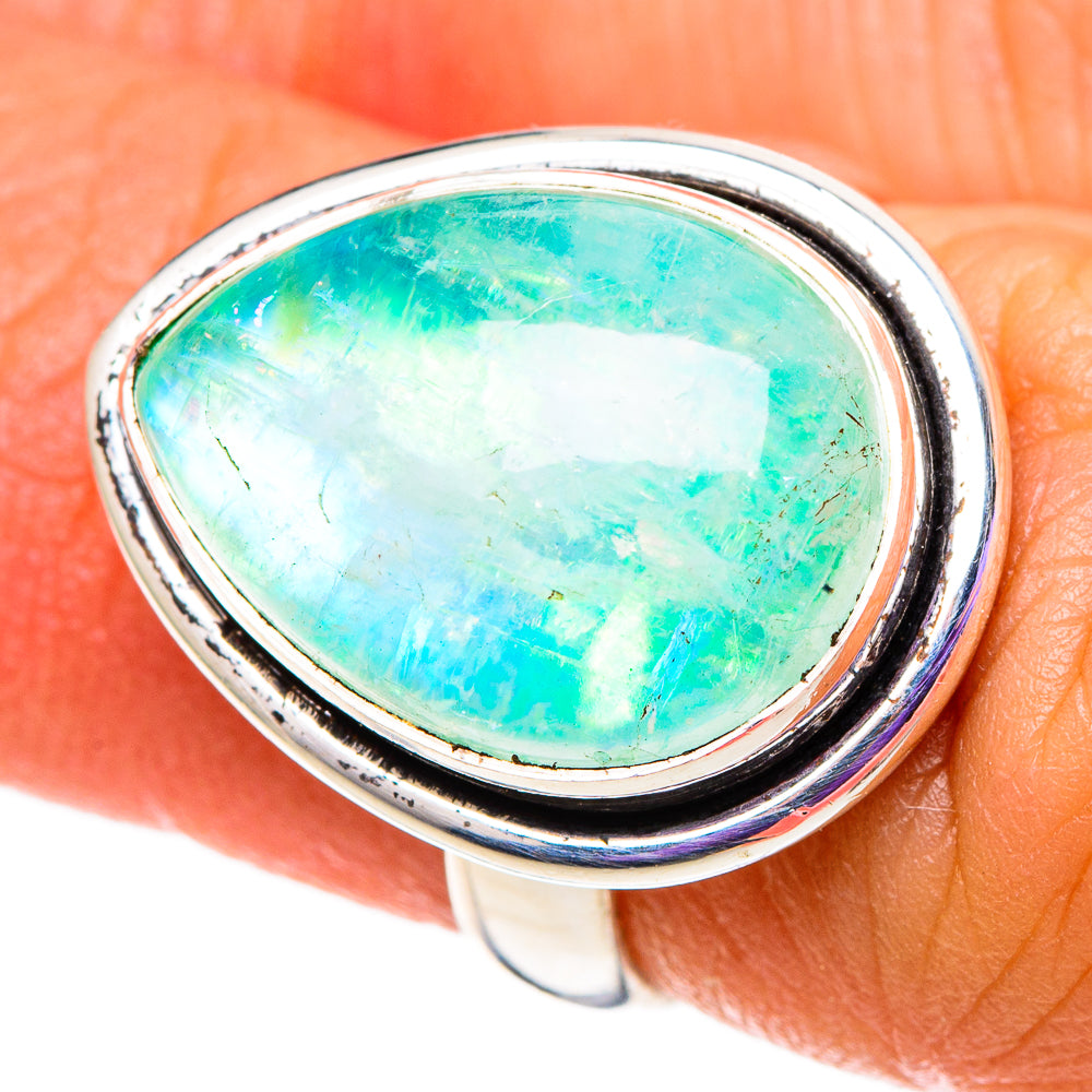 Green Moonstone Rings handcrafted by Anasilvercos - RING100833