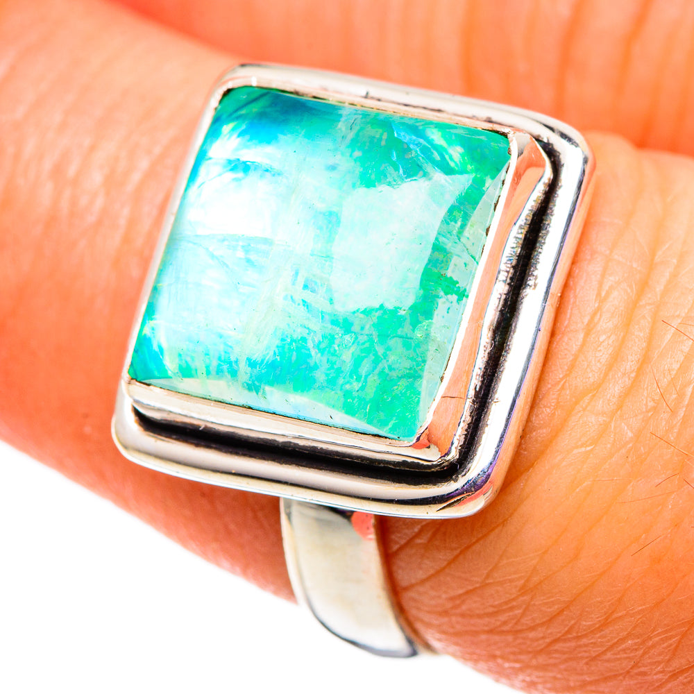 Green Moonstone Rings handcrafted by Anasilvercos - RING100870