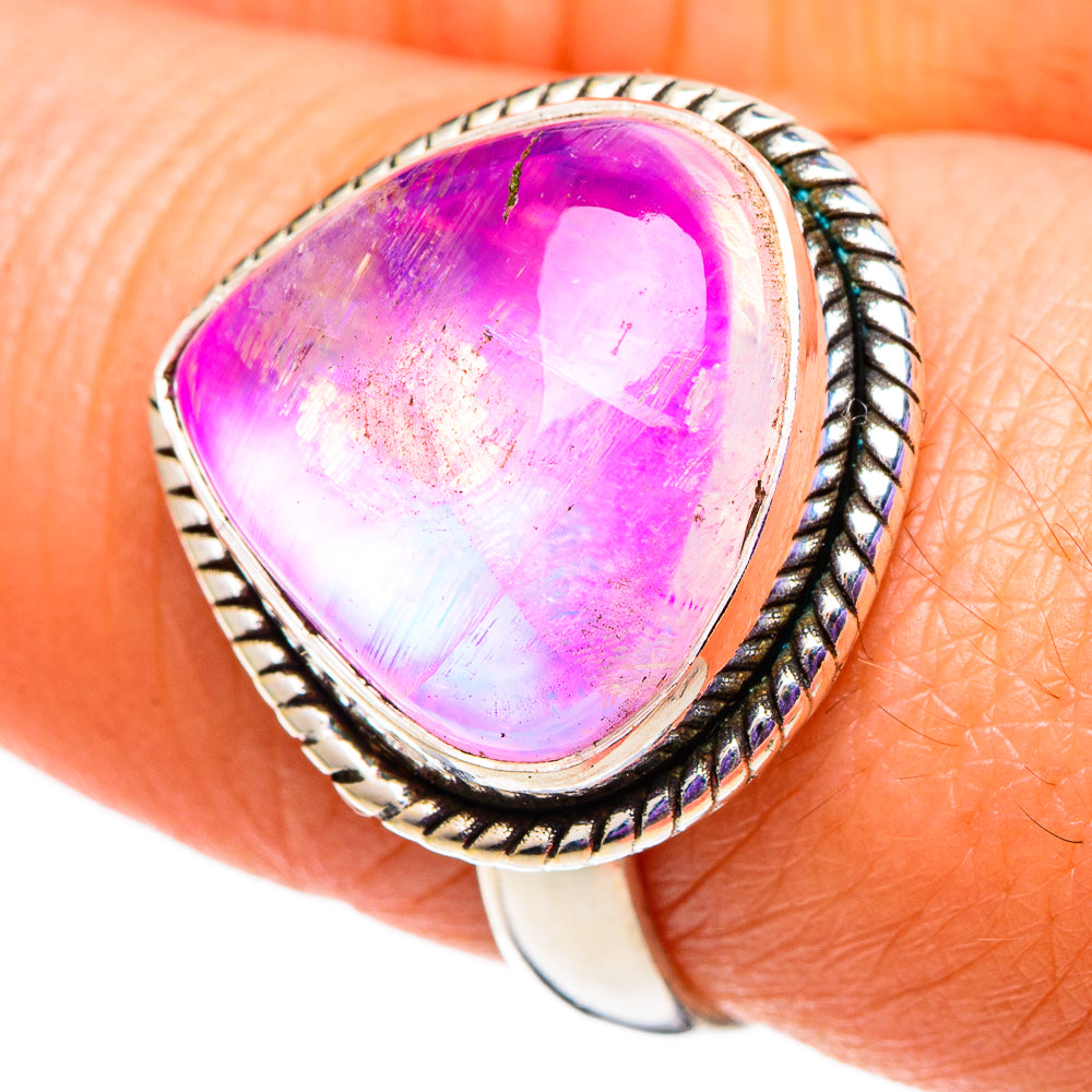 Pink Moonstone Rings handcrafted by Anasilvercos - RING100872