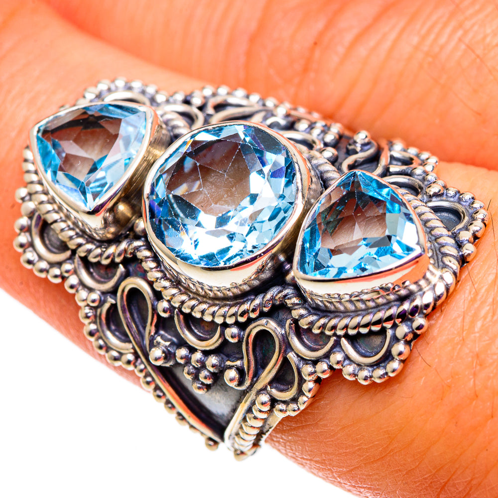 Blue Topaz Rings handcrafted by Anasilvercos - RING100889