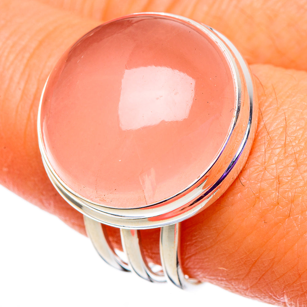 Rose Quartz Rings handcrafted by Anasilvercos - RING100894