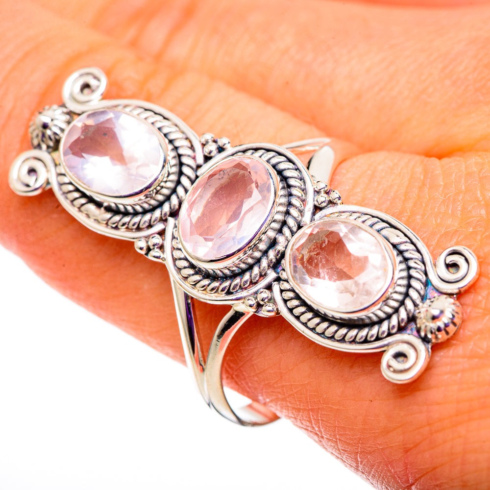 Rose Quartz Rings handcrafted by Anasilvercos - RING100897