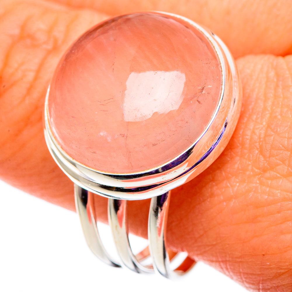 Rose Quartz Rings handcrafted by Anasilvercos - RING100908
