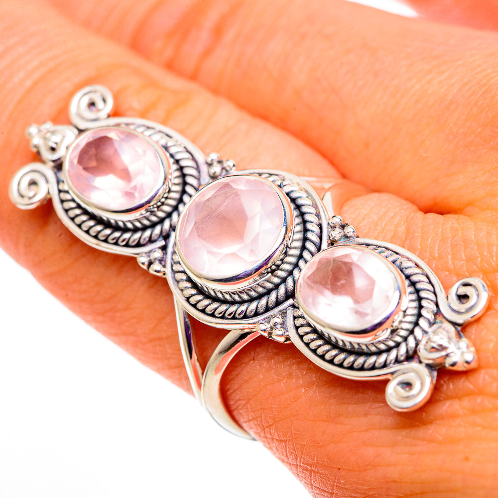 Rose Quartz Rings handcrafted by Anasilvercos - RING100910