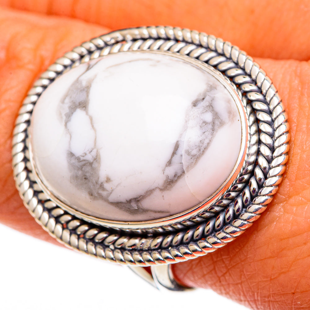Howlite Rings handcrafted by Anasilvercos - RING100915
