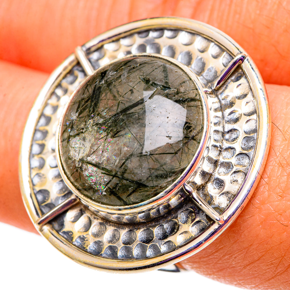 Tourmalinated Quartz Rings handcrafted by Anasilvercos - RING100927