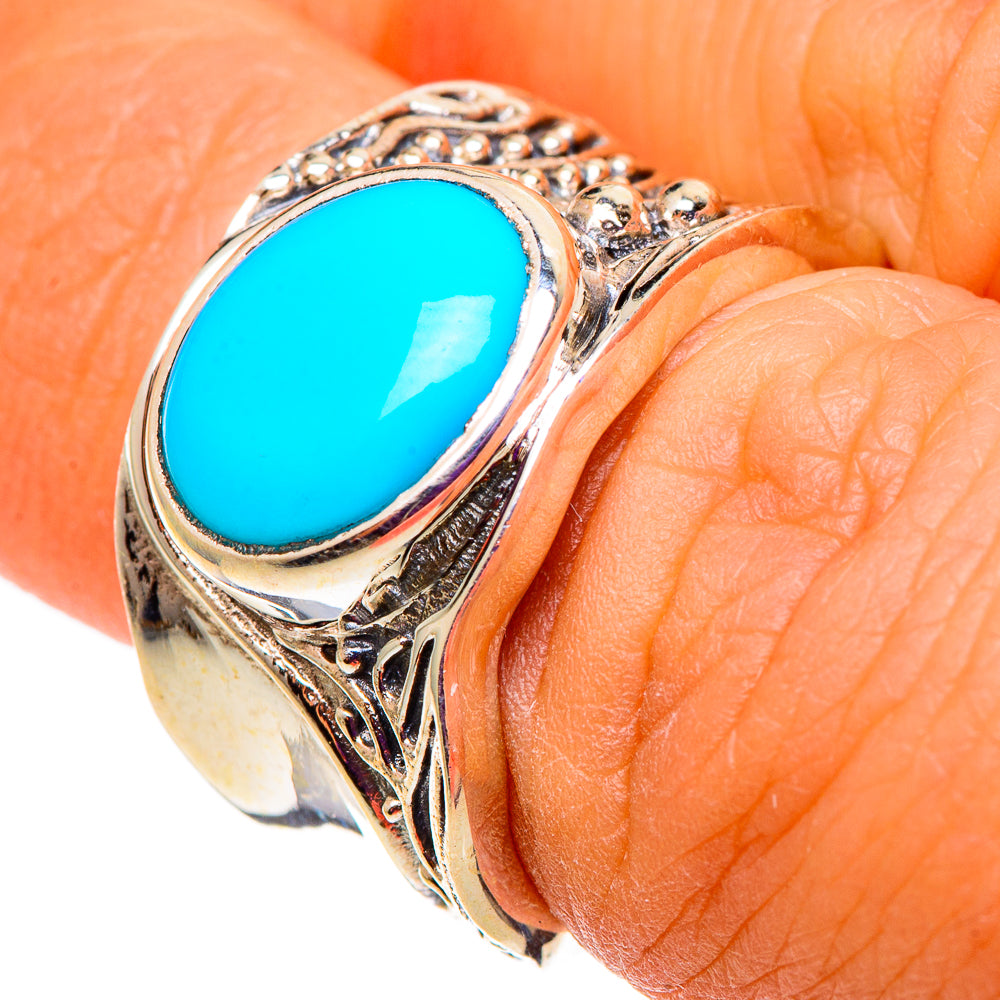 Sleeping Beauty Turquoise Rings handcrafted by Anasilvercos - RING100935