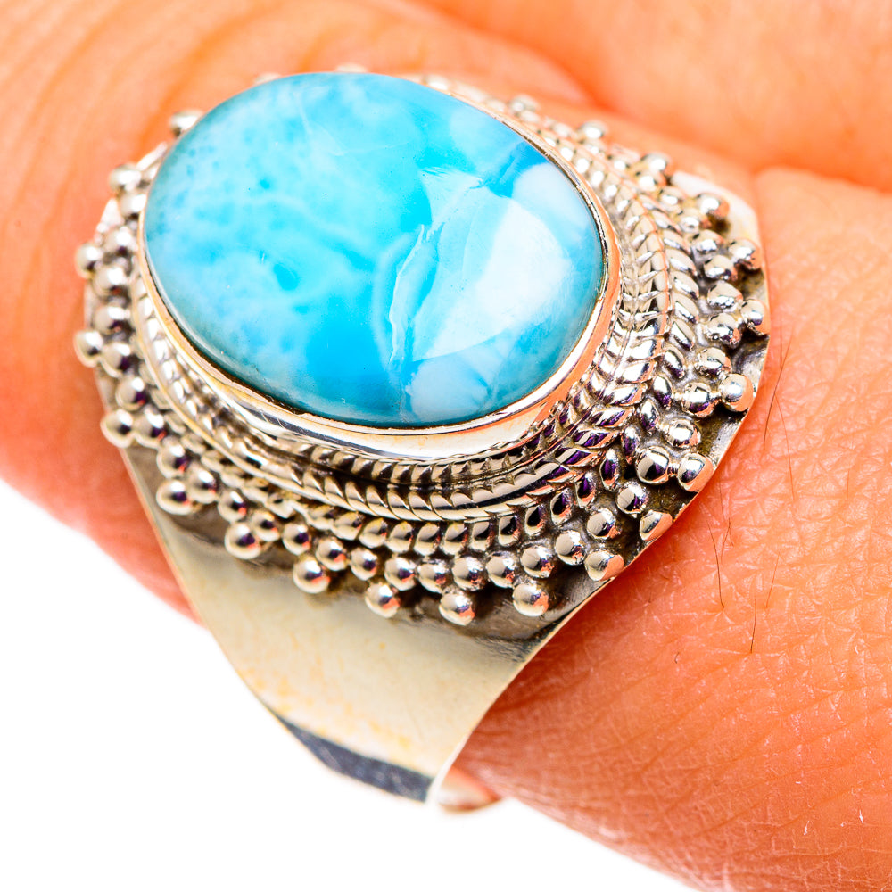 Larimar Rings handcrafted by Anasilvercos - RING100936