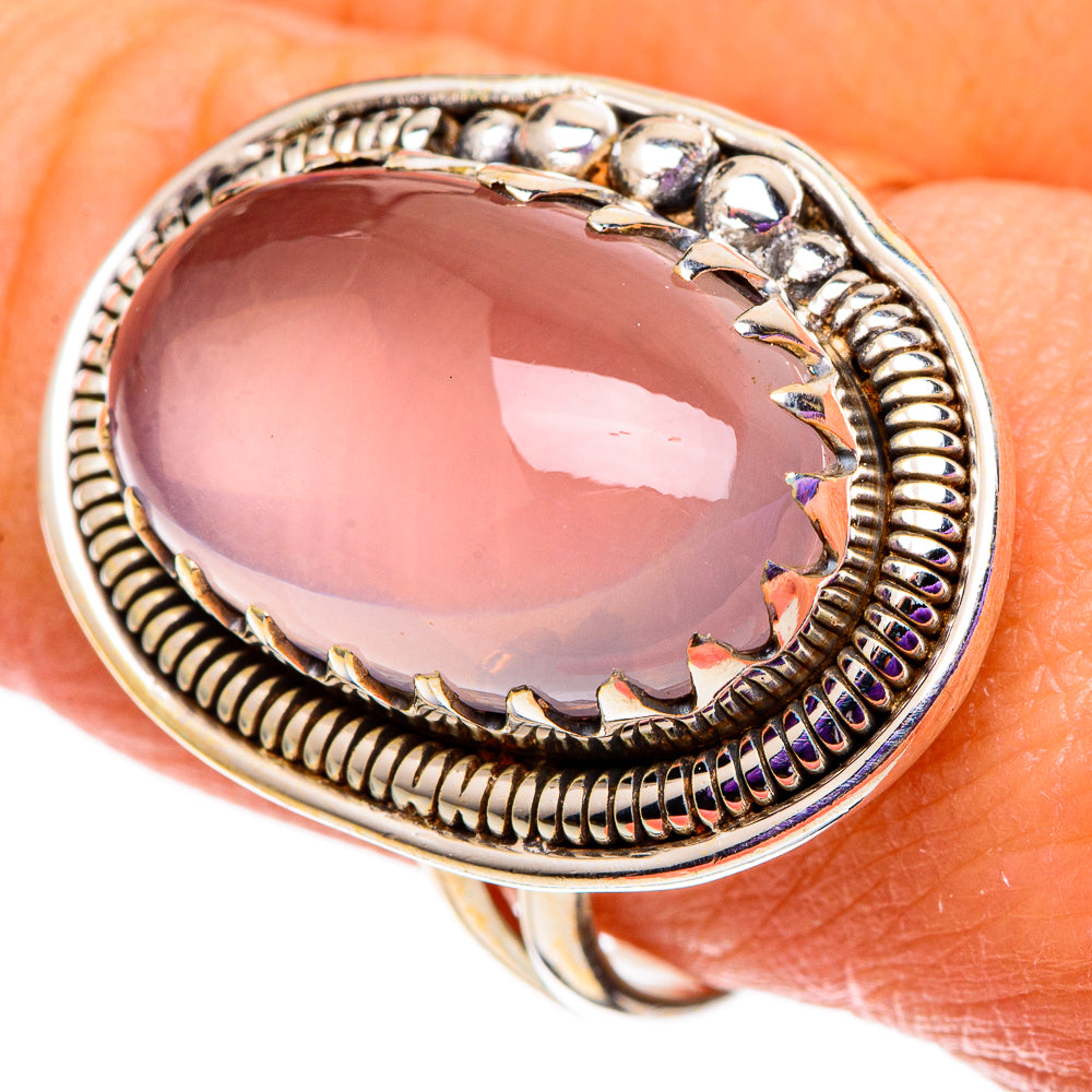 Rose Quartz Rings handcrafted by Anasilvercos - RING100944