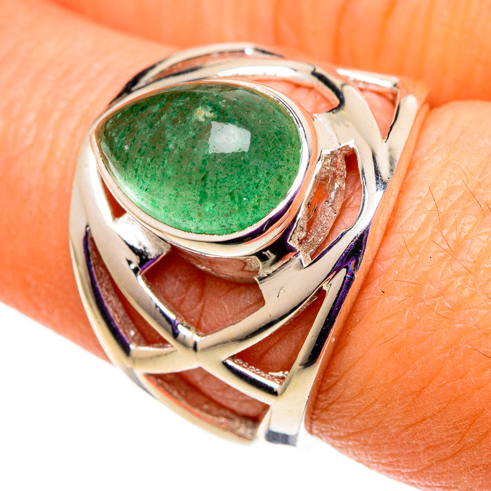 Green Aventurine Rings handcrafted by Anasilvercos - RING100970