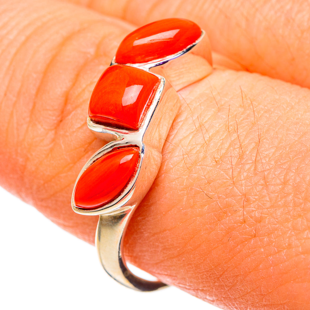 Mediterranean Red Coral Rings handcrafted by Anasilvercos - RING100978