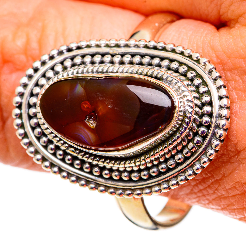 Mexican Fire Agate Rings handcrafted by Anasilvercos - RING100998