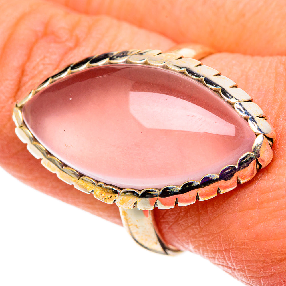 Rose Quartz Rings handcrafted by Anasilvercos - RING101004
