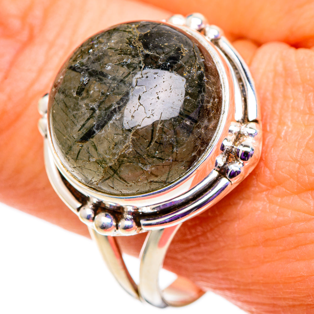 Tourmalinated Quartz Rings handcrafted by Anasilvercos - RING101012