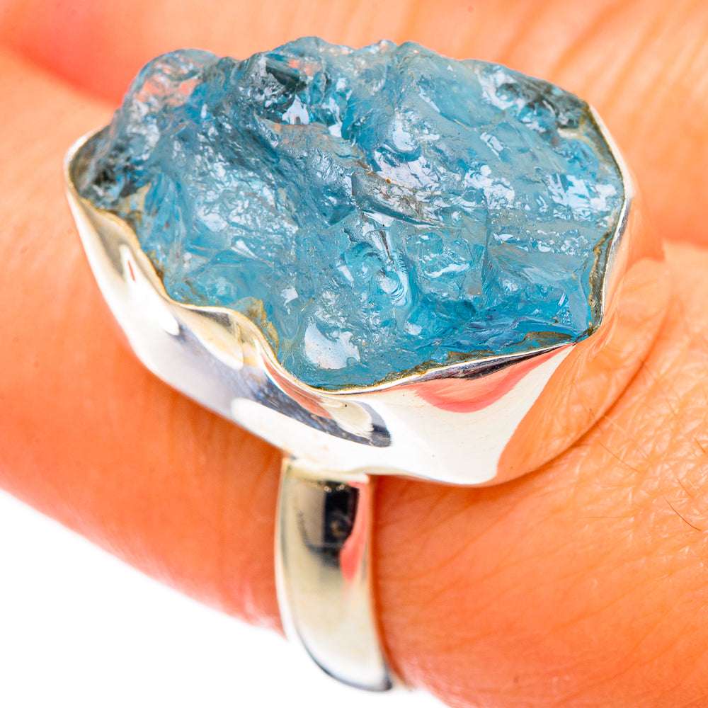 Aquamarine Rings handcrafted by Anasilvercos - RING101025