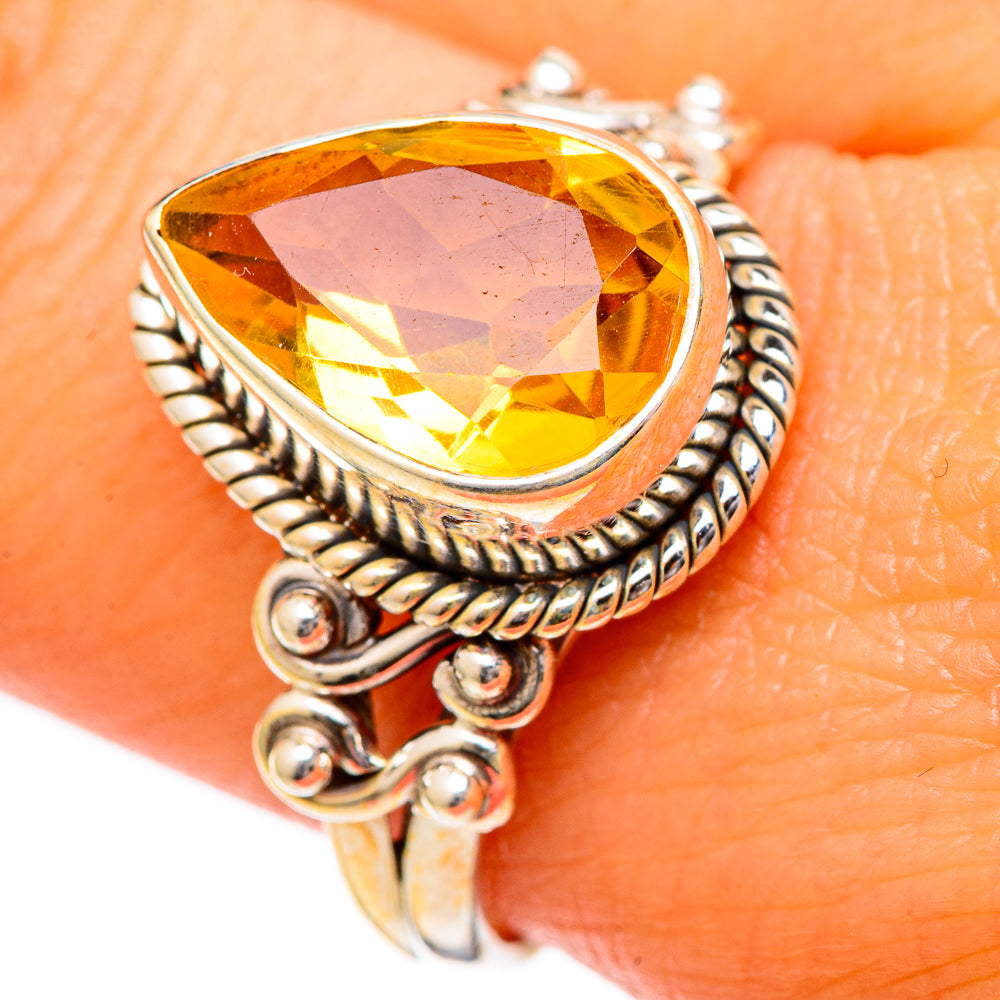 Citrine Rings handcrafted by Anasilvercos - RING101033