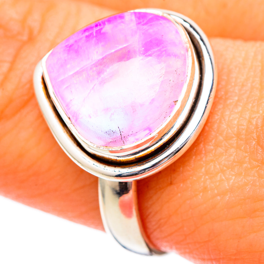 Pink Moonstone Rings handcrafted by Anasilvercos - RING101037