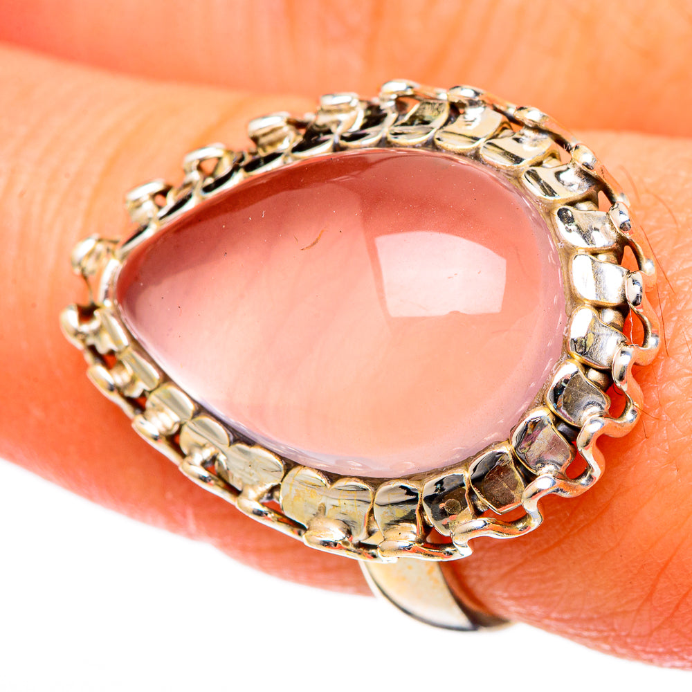 Rose Quartz Rings handcrafted by Anasilvercos - RING101038