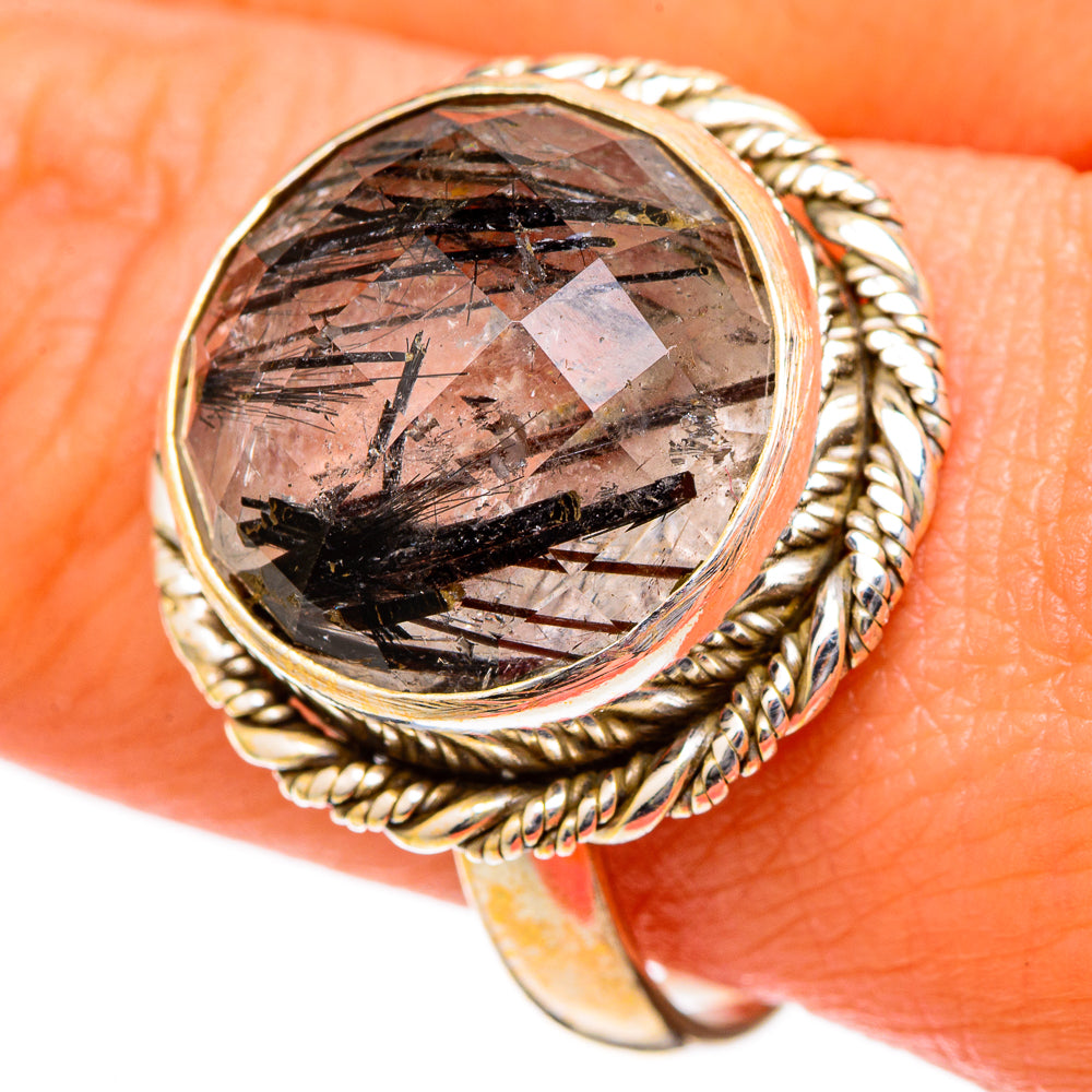 Tourmalinated Quartz Rings handcrafted by Anasilvercos - RING101043