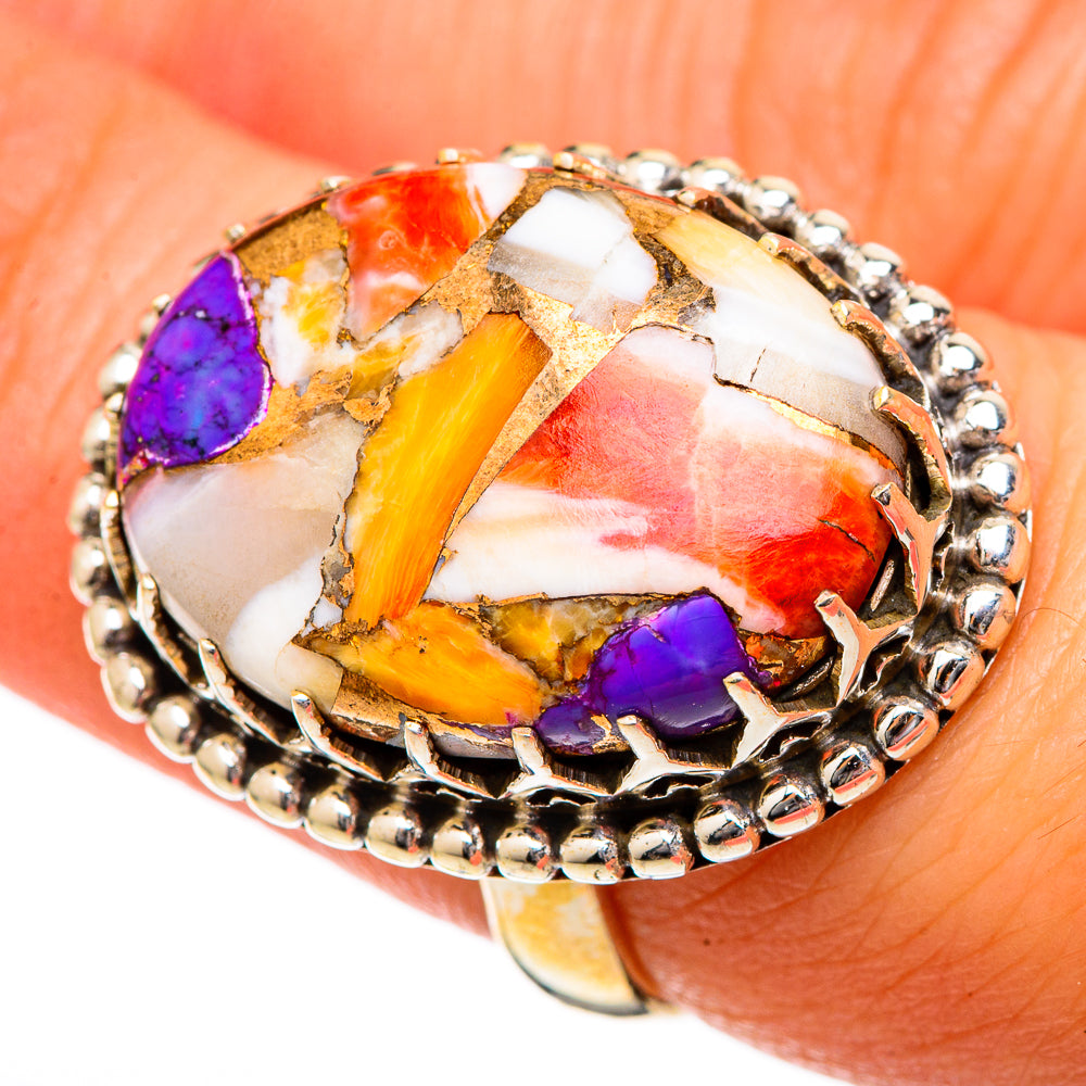 Spiny Oyster Turquoise Rings handcrafted by Anasilvercos - RING101047
