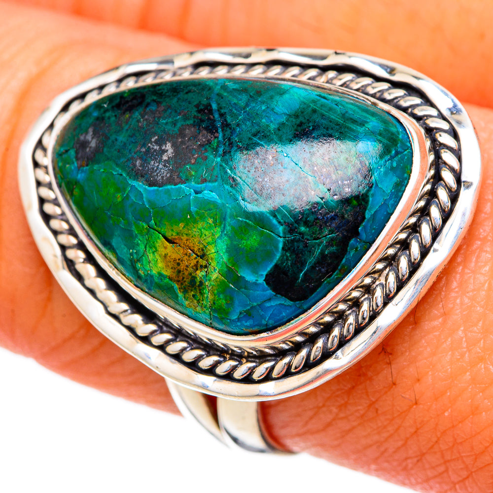 Chrysocolla Rings handcrafted by Anasilvercos - RING101052