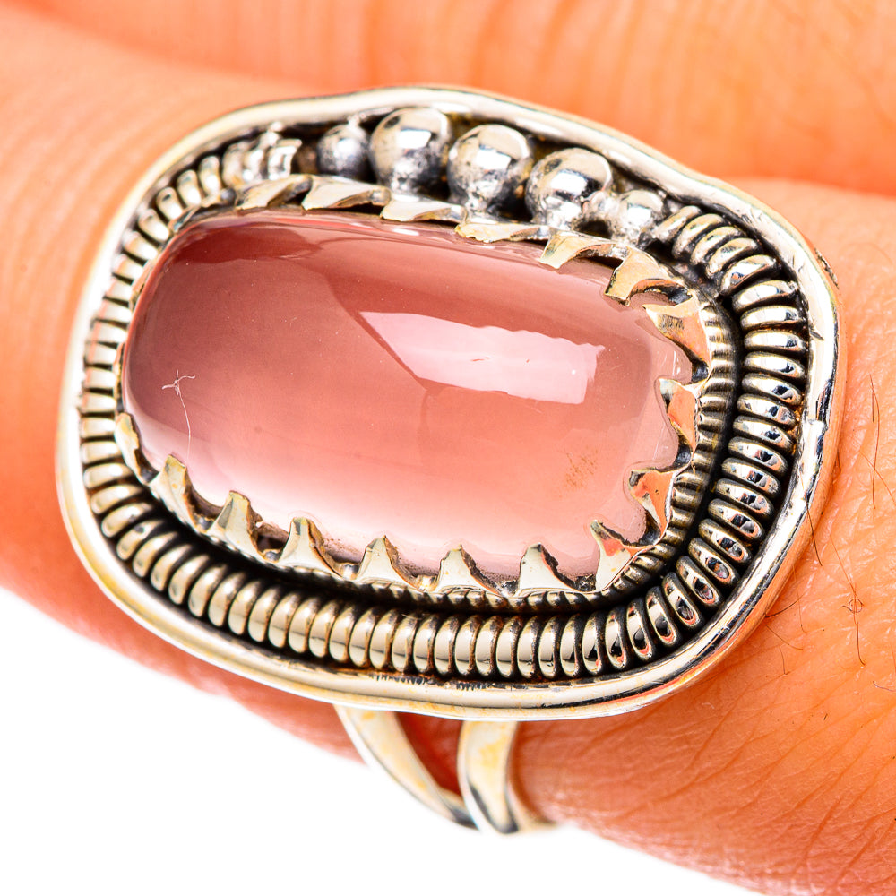 Rose Quartz Rings handcrafted by Anasilvercos - RING101066