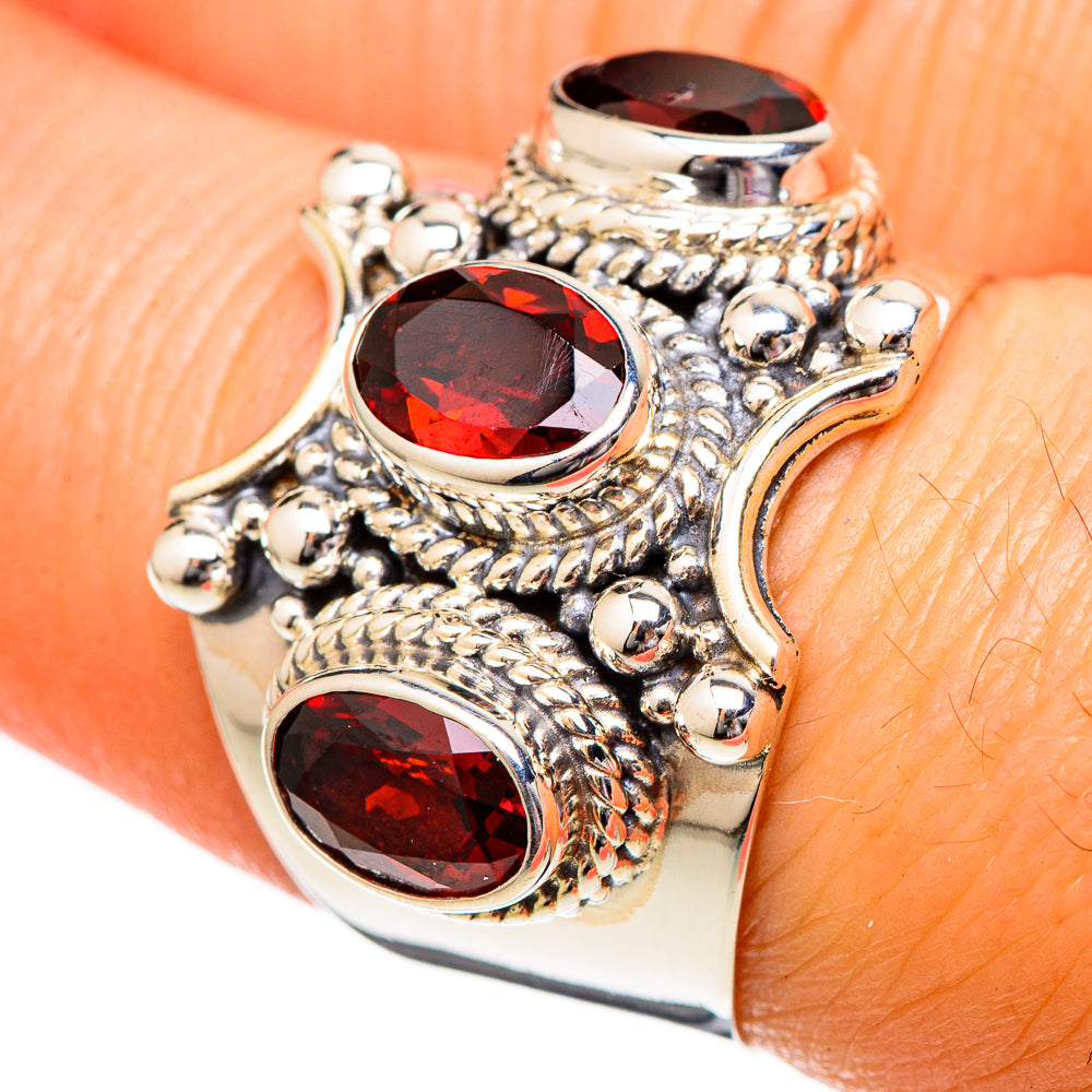 Garnet Rings handcrafted by Anasilvercos - RING101070