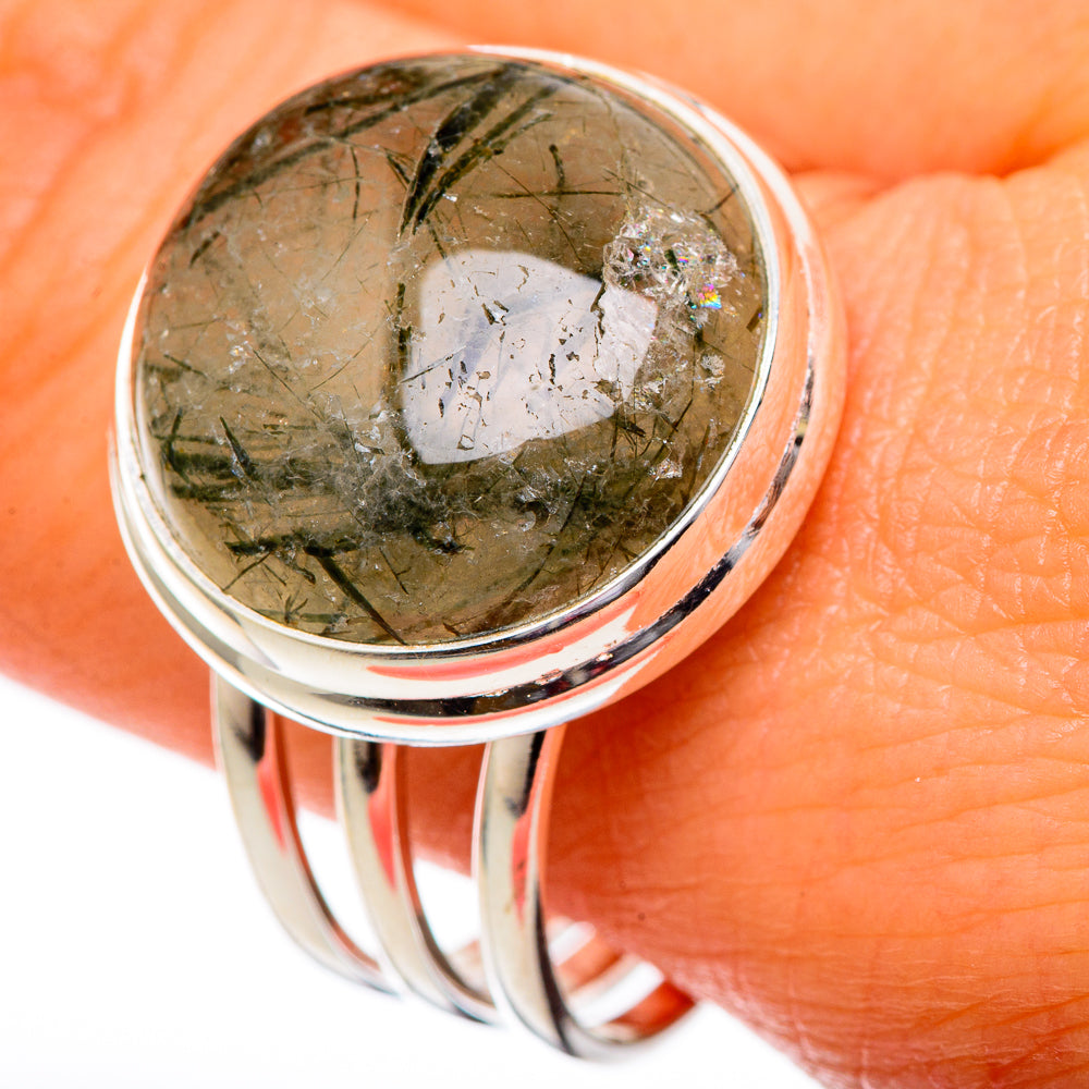 Tourmalinated Quartz Rings handcrafted by Anasilvercos - RING101073