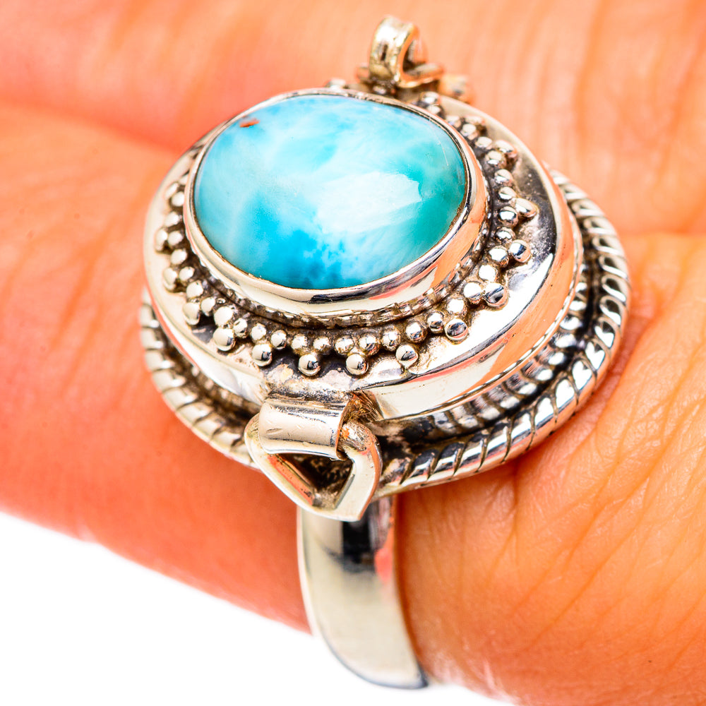 Larimar Rings handcrafted by Anasilvercos - RING101081