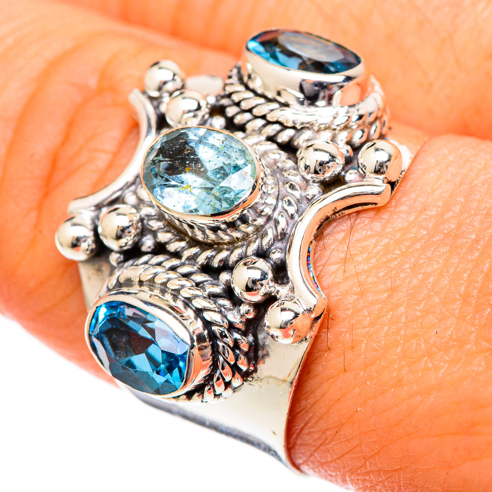 Blue Topaz Rings handcrafted by Anasilvercos - RING101084