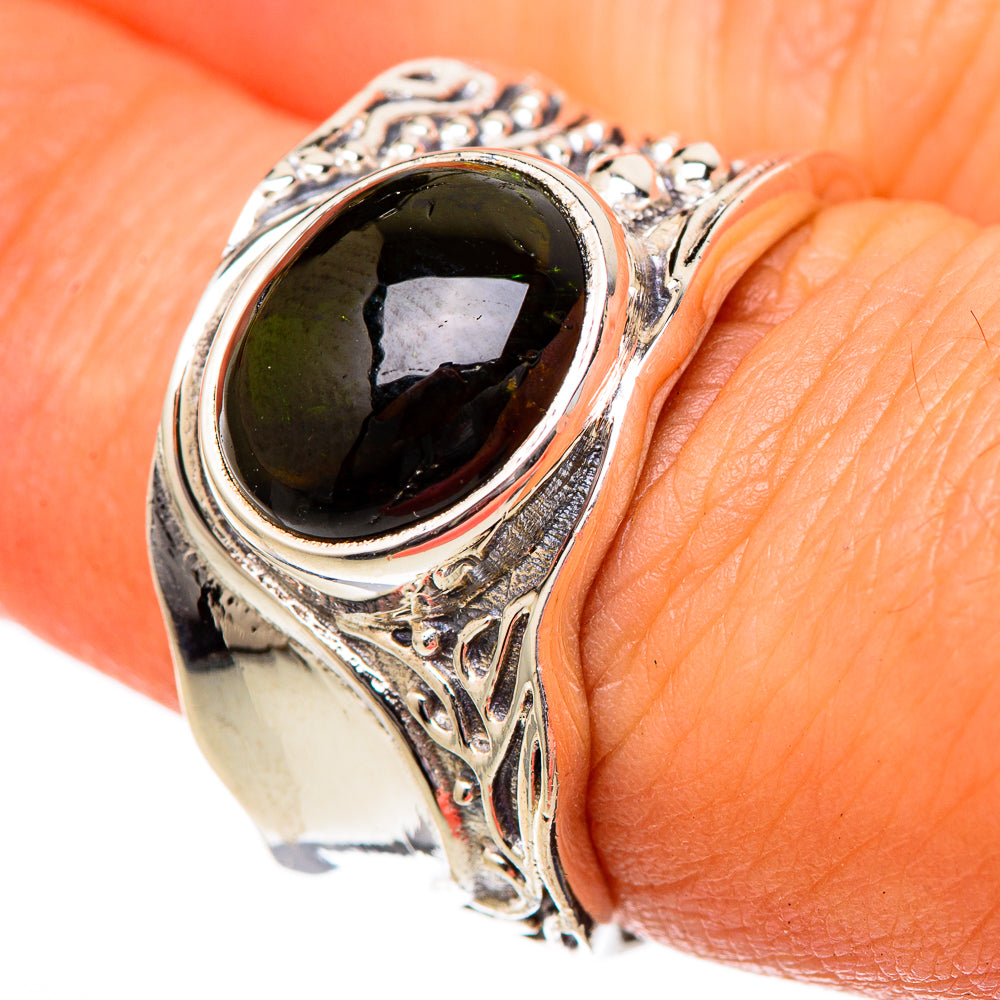 Green Tourmaline Rings handcrafted by Anasilvercos - RING101087