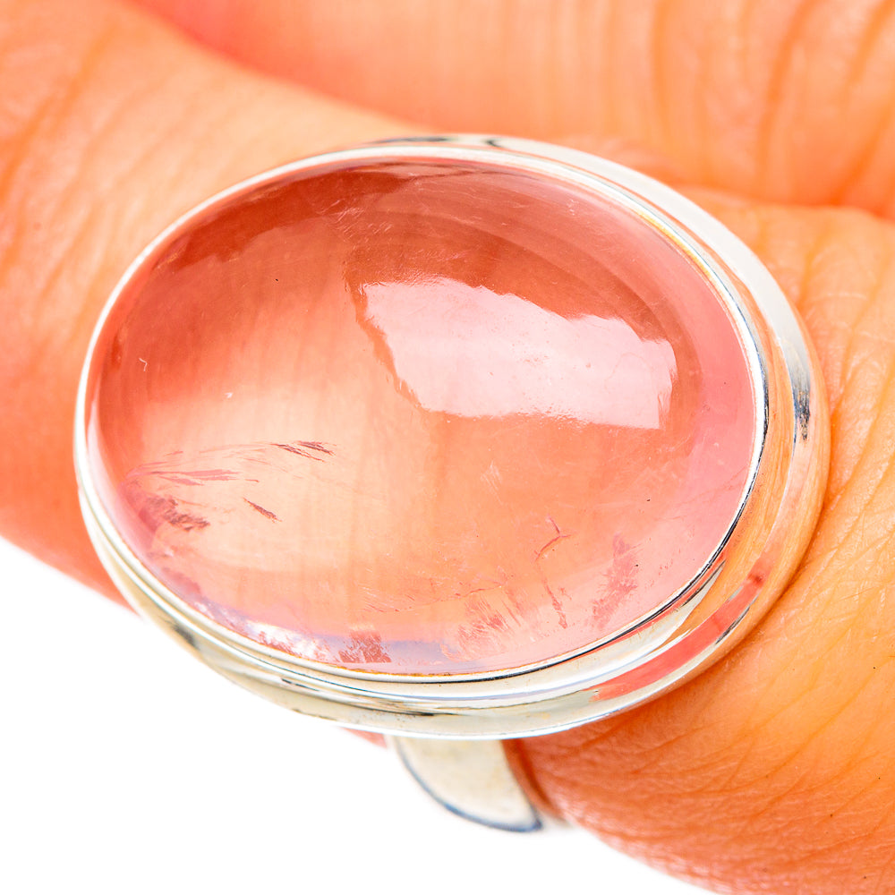 Rose Quartz Rings handcrafted by Anasilvercos - RING101093