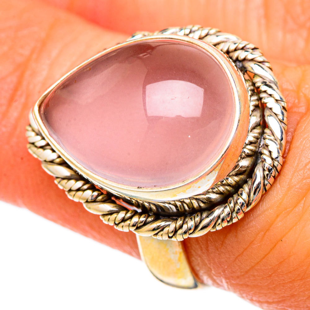 Rose Quartz Rings handcrafted by Anasilvercos - RING101094