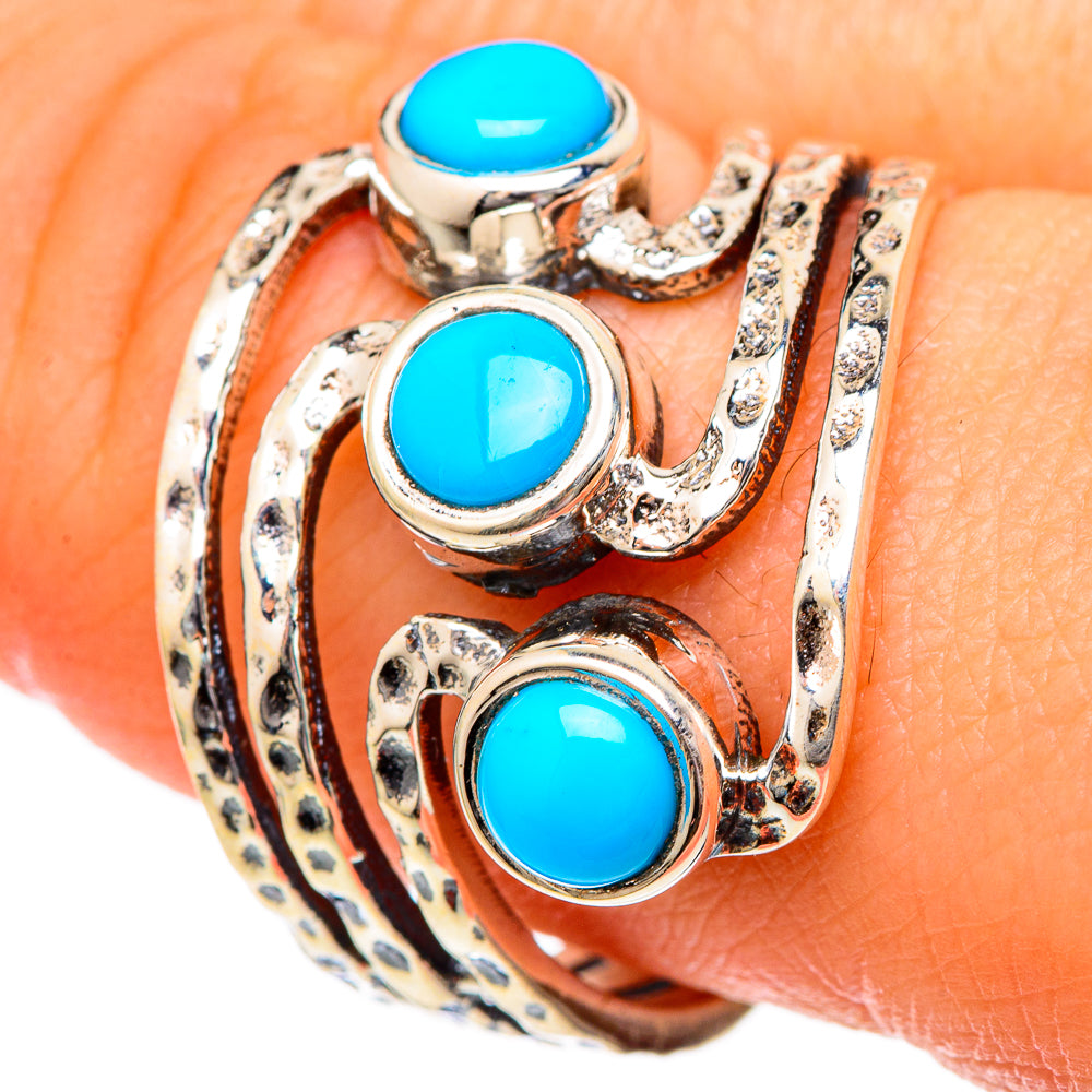 Sleeping Beauty Turquoise Rings handcrafted by Anasilvercos - RING101110