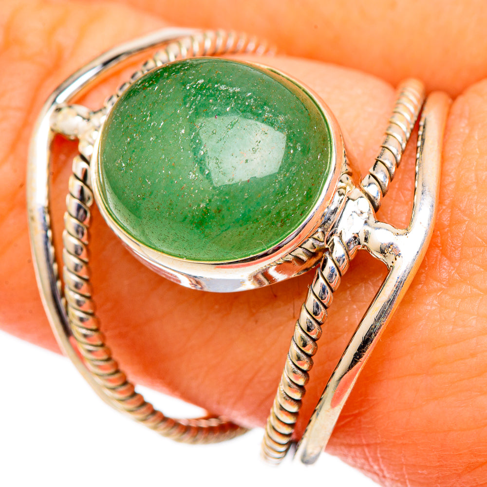 Green Aventurine Rings handcrafted by Anasilvercos - RING101113