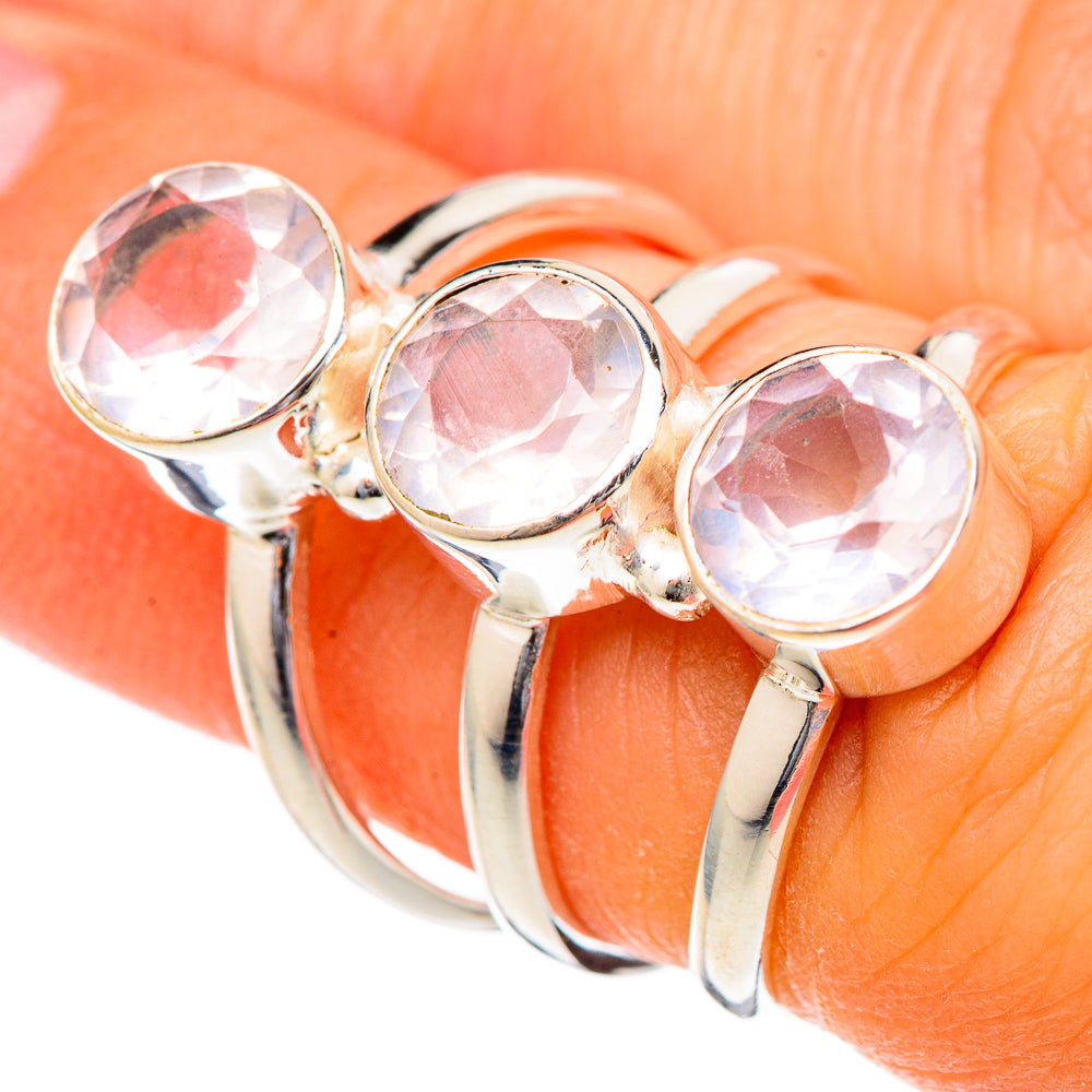 Rose Quartz Rings handcrafted by Anasilvercos - RING101117