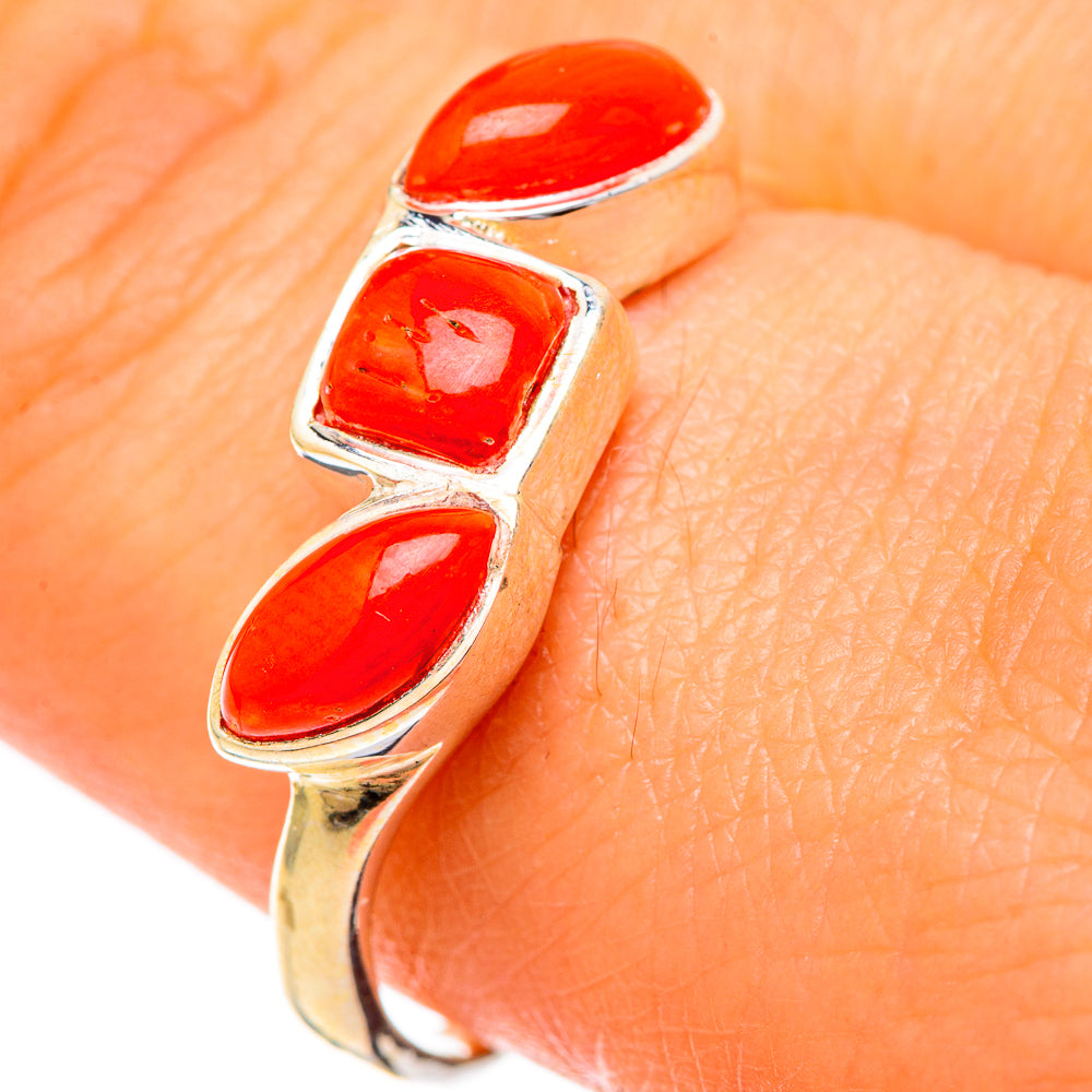 Mediterranean Red Coral Rings handcrafted by Anasilvercos - RING101121