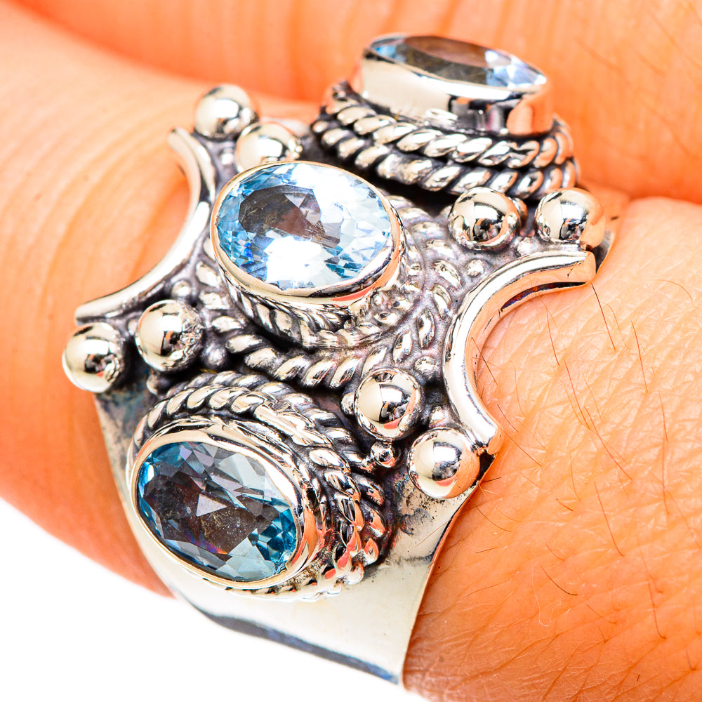 Blue Topaz Rings handcrafted by Anasilvercos - RING101128